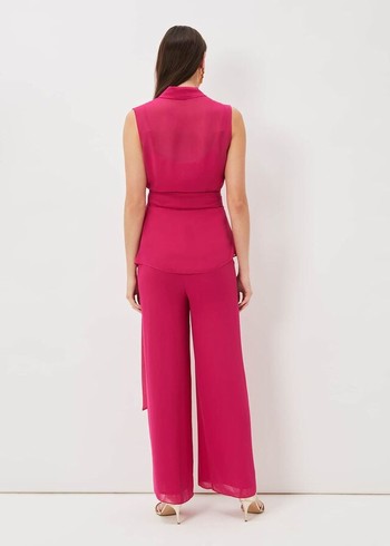 Phase Eight Florentine Chiffons Trousers Pink USA | 9143287-FE